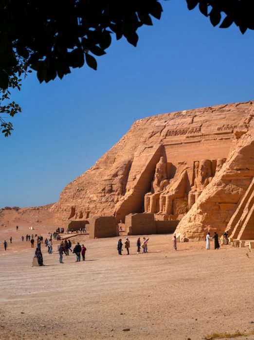 Egypt Abu Simbel Temples Entrances To Small Temple Of Hathor And Nefertari