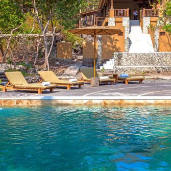Sunbeds By The Pool