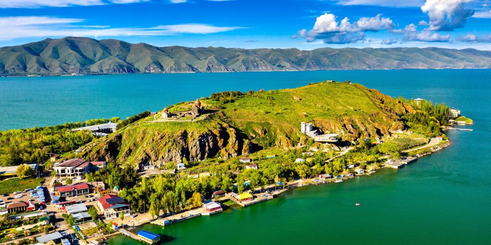 Armenia Lake Sevan Peninsula Aerial View