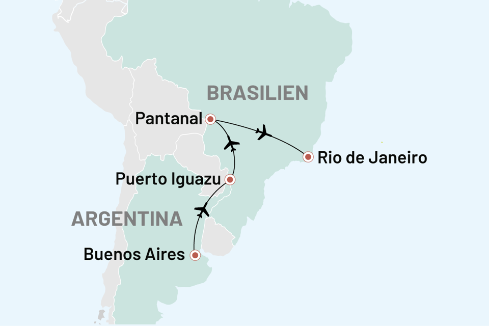 Argentina Og Brasilien Fra Buenos Aires Til Iguazu Pantanal Og Rio De Janeiro