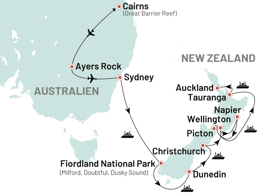Krydstogter Australien Newzealand 22Dage 2025