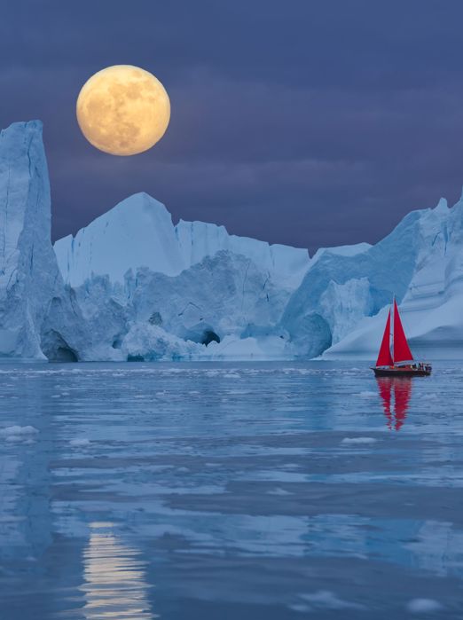 Grønland Fjord Vinter