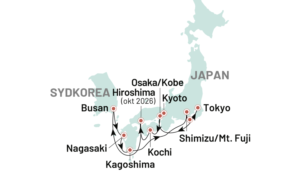 Krydstogter Japan Rundt 2026