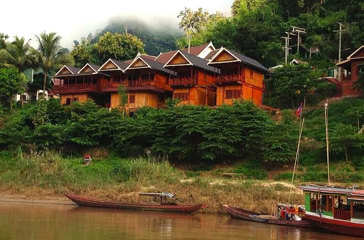 Mekong Riverside.Lodge Udsigt Fra Flod