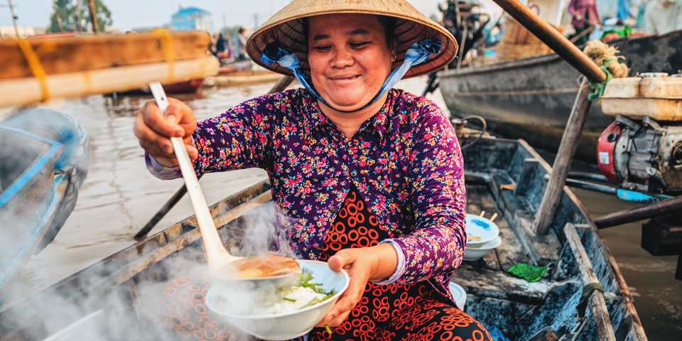 Mekong Flydende Marked Kvinde