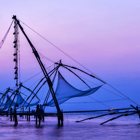Gamle kinesiske fiskenet i Cochin