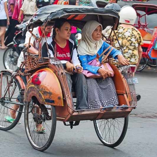 Cykeltaxa i Yogyakarta
