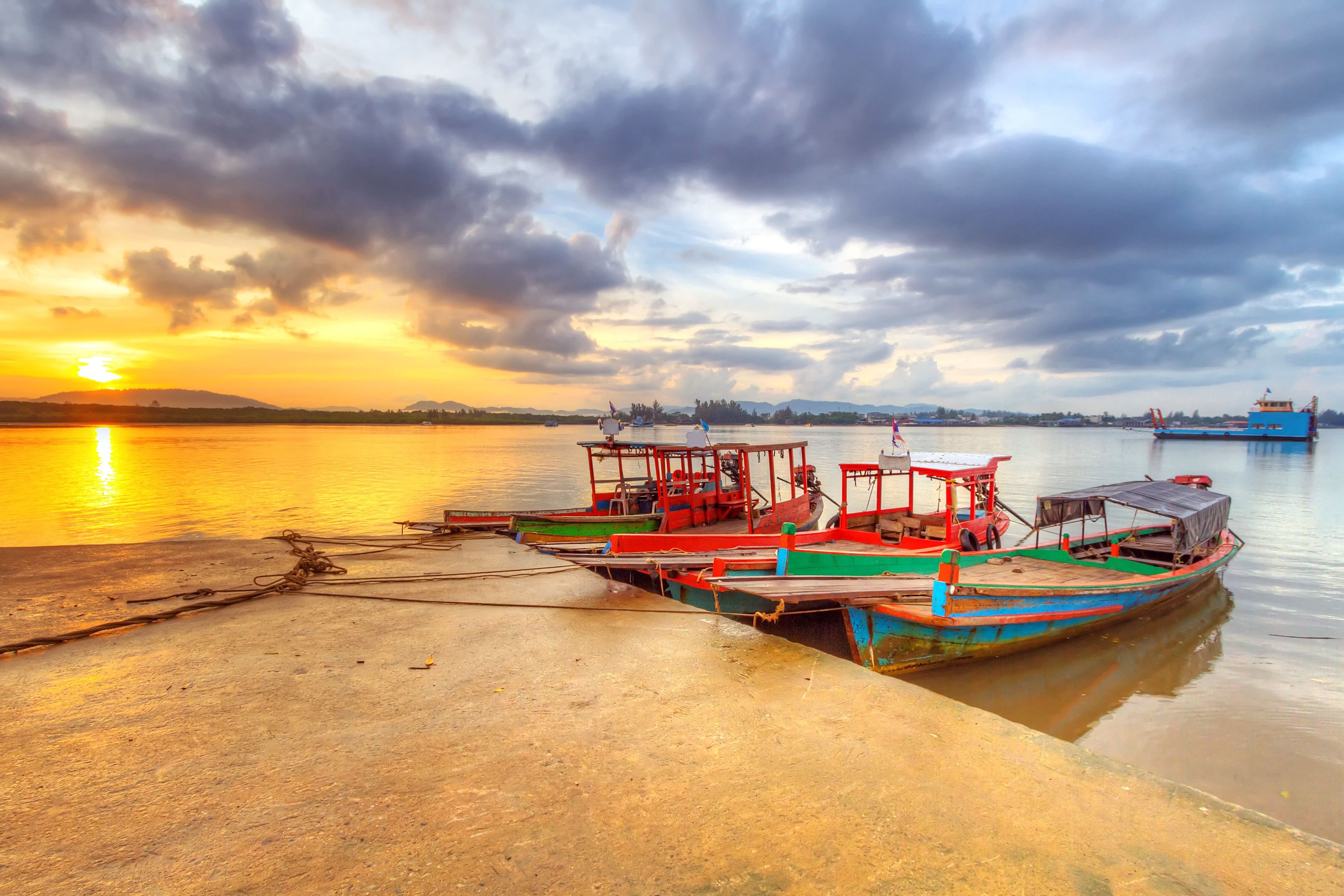 Thailand Kho Kho Khao Island Solopgang Havn