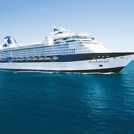Herefter stiger vi ombord på vores flydende hjem, Celebrity Millenium.