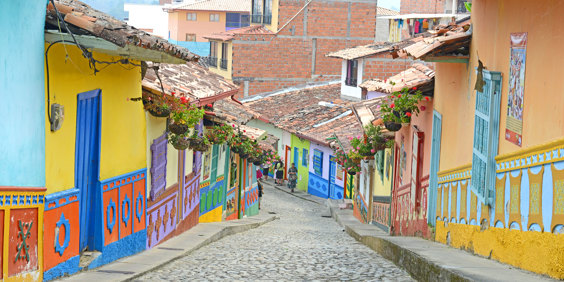 Medellin Farverig Gade