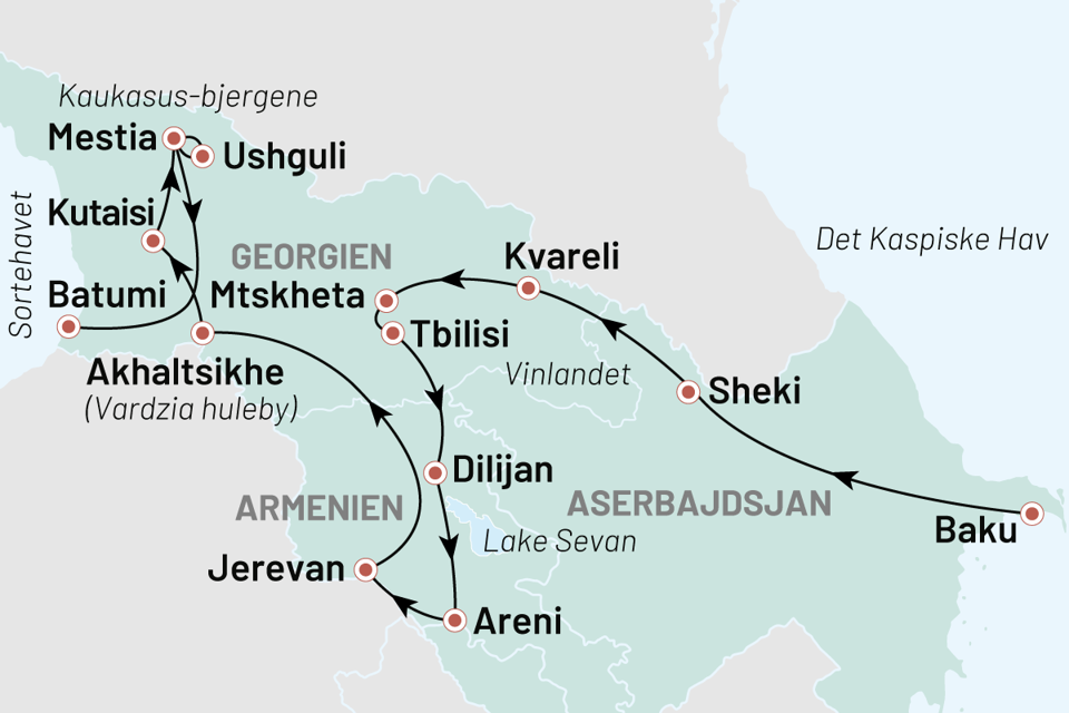 Georgien Kaukasus Fra Det Kaspiske Hav Til Sortehavet (1)