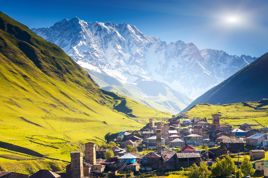 Georgia Upper Svaneti Ushguli Small Villages In Caucasus Mountains