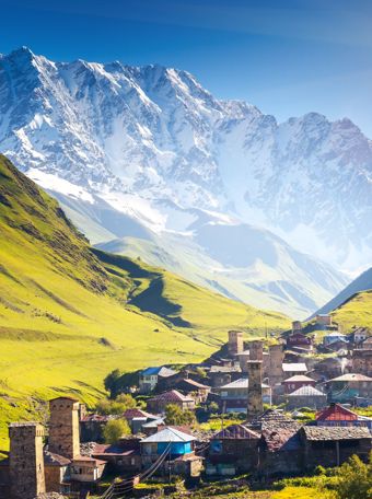 Georgia Upper Svaneti Ushguli Small Villages In Caucasus Mountains